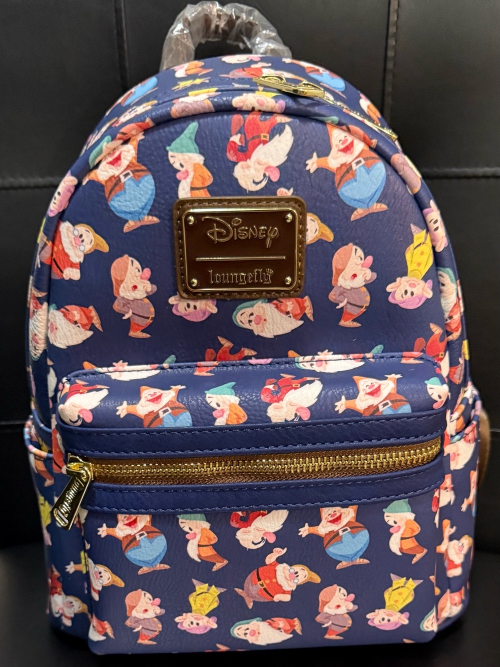Loungefly Navy Disney Seven Dwarfs Printed Mini Backpack